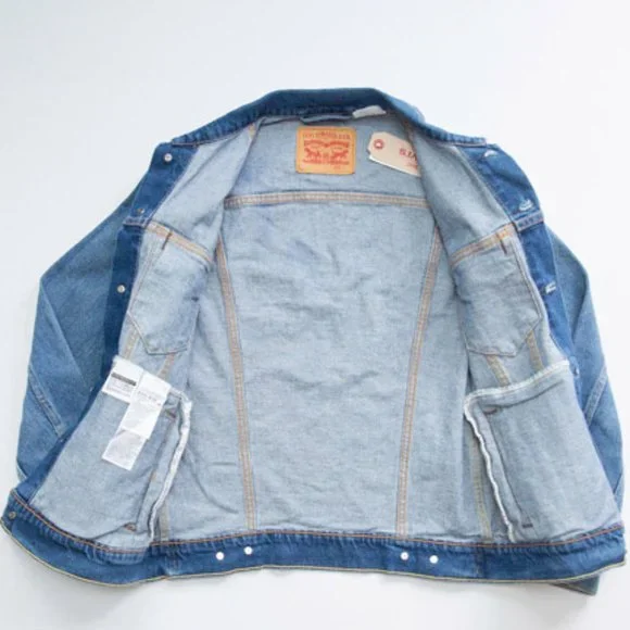 LEVIS Faded Blue Stretch Denim Jean Jacket